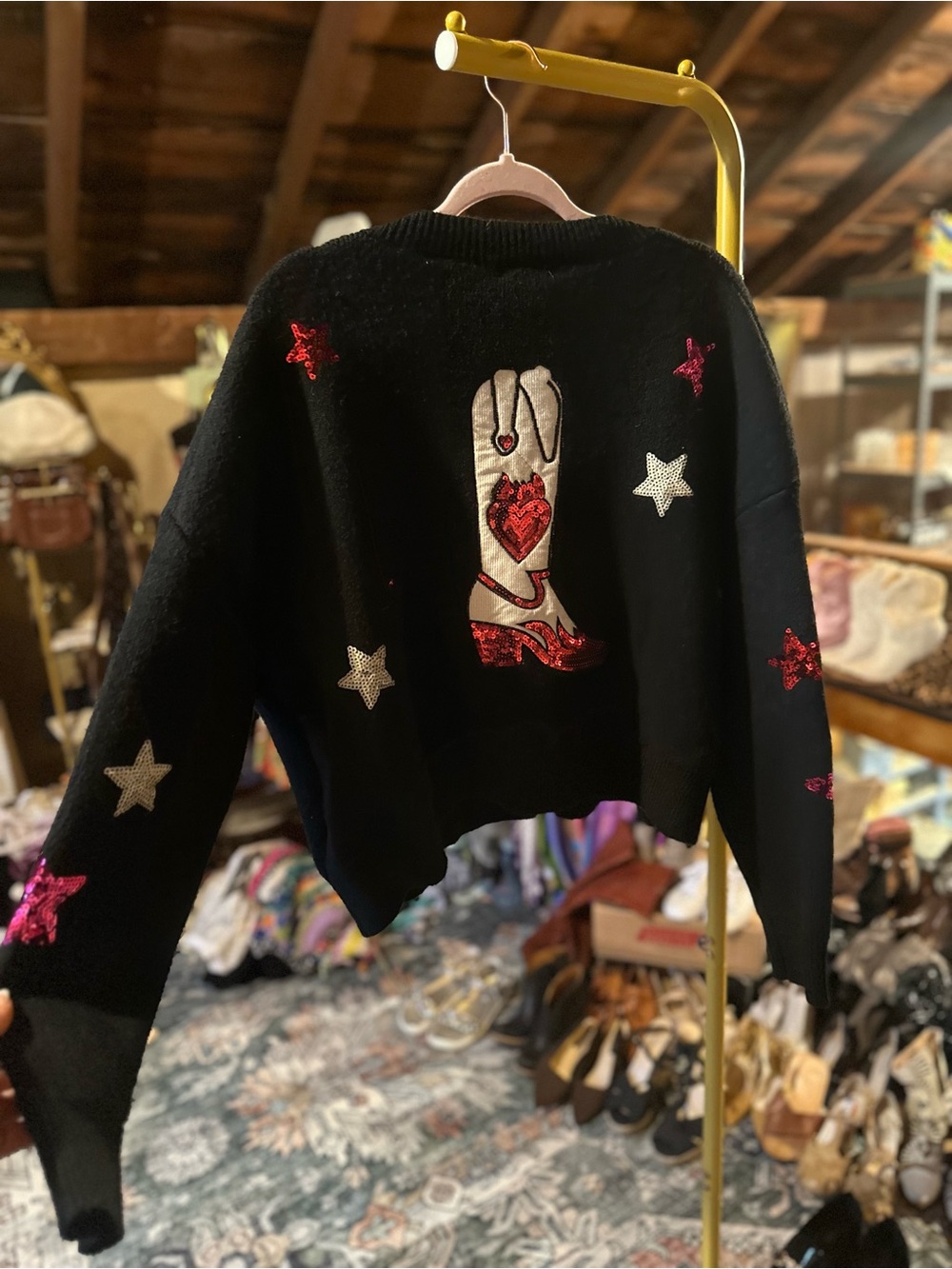 Nasty Gal Black Embroidered Cardigan with Accent Motifs